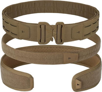 Great Tactical Belt Molle Duty Belt Quick Release Battle Belts 1.75 Inner & Outer Belt Anti-Slip Adjustable for Men Women Outdoor