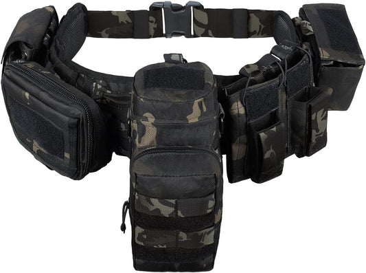 Tactical Battle Belt Military Molle War Duty Belt Law Enforcement for Police Army 7 in 1 Set