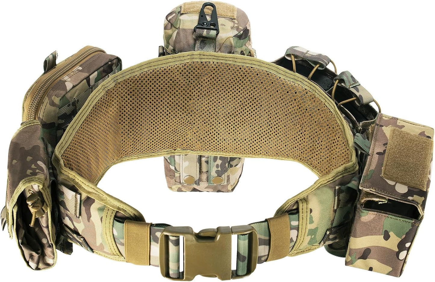 Cinturón táctico de combate militar Molle, cinturón de servicio de guerra, aplicación de la ley para policía y ejército, juego 7 en 1 