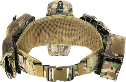 Cinturón táctico de combate militar Molle, cinturón de servicio de guerra, aplicación de la ley para policía y ejército, juego 7 en 1 