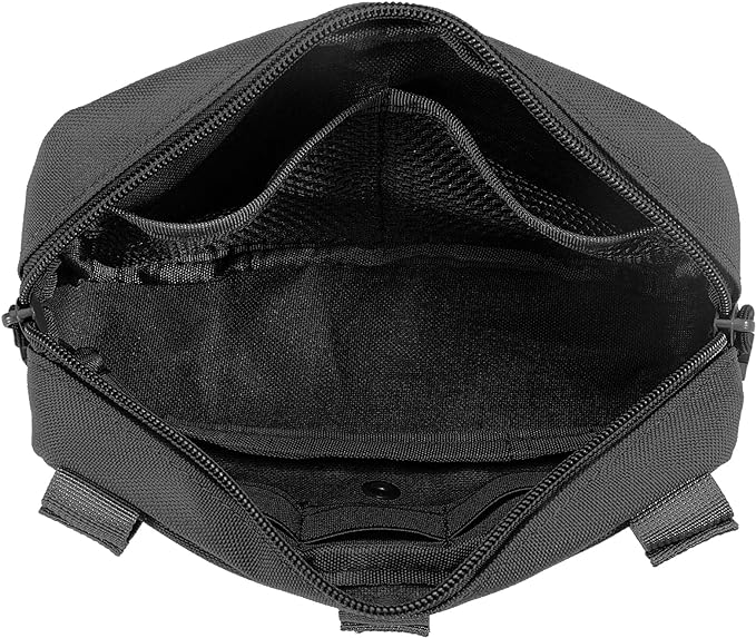 Bolsa táctica Molle para administración, bolsa para herramientas EDC con corte láser, bolsas modulares horizontales, incluye parche de bandera de EE. UU. y llavero. 