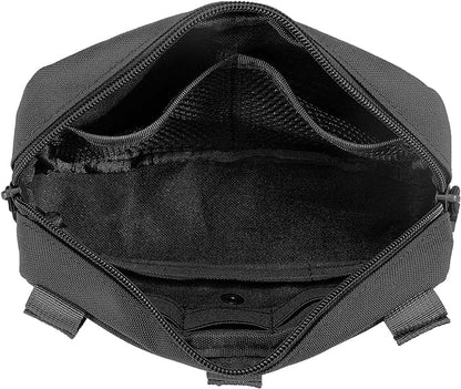 Bolsa táctica Molle para administración, bolsa para herramientas EDC con corte láser, bolsas modulares horizontales, incluye parche de bandera de EE. UU. y llavero. 