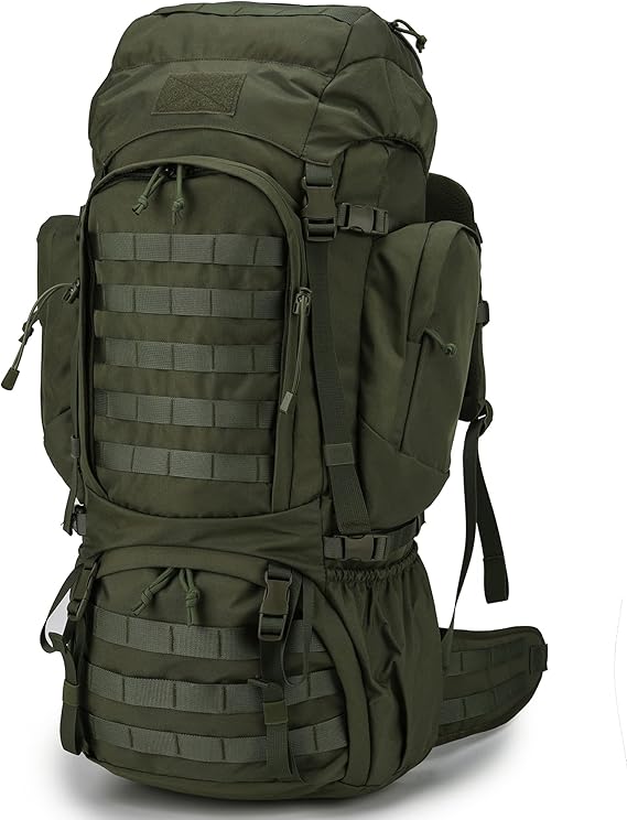 60L Military Internal Frame Backpack for Hiking,Camping,Hunting,Rucksack Backpack with Rain Cover