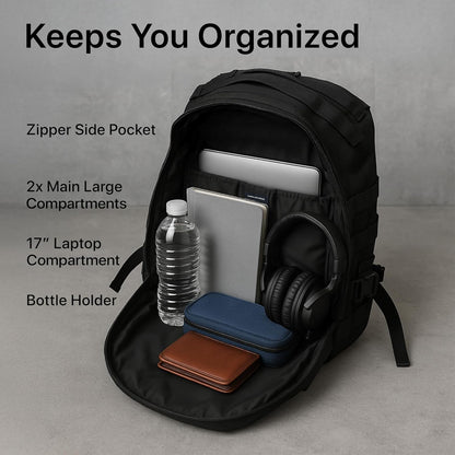 Mochila táctica de 30 l para hombre: mochila de asalto militar con sistema MOLLE, mochila resistente para actividades al aire libre. 