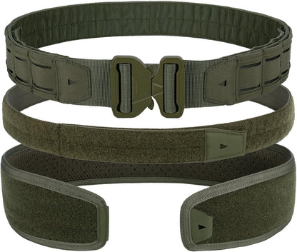 Great Tactical Belt Molle Duty Belt Quick Release Battle Belts 1.75 Inner & Outer Belt Anti-Slip Adjustable for Men Women Outdoor