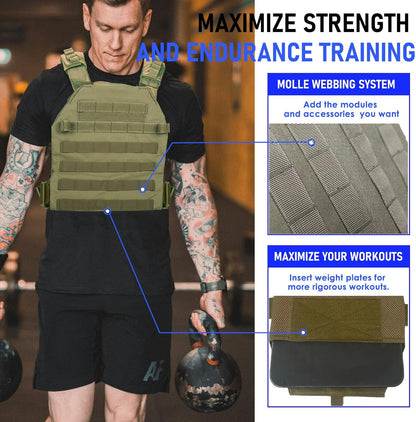 Chaleco lastrado para hombres y mujeres, ajustable, para entrenamiento de fuerza y ​​resistencia, fitness, táctico, running. 