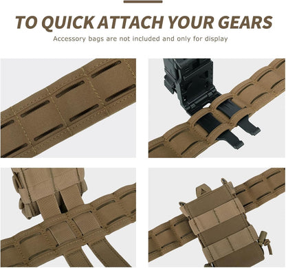 Great Tactical Belt Molle Duty Belt Quick Release Battle Belts 1.75 Inner & Outer Belt Anti-Slip Adjustable for Men Women Outdoor