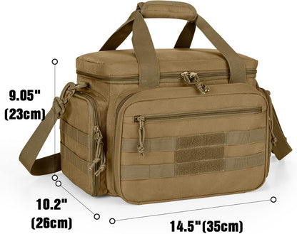 Bolsa táctica para 4 pistolas, bolsa para tiro con pistola, con 6 ranuras para cargadores y bolsillos adicionales para munición y artículos esenciales. 