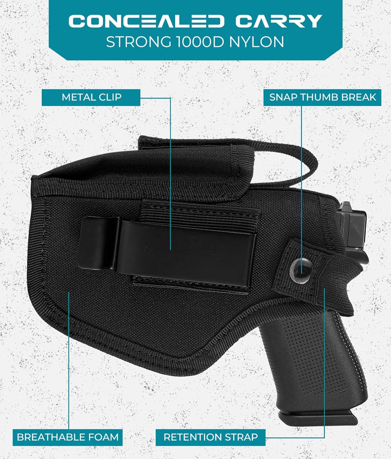 Gun Holster for Pistols 9mm 380 45ACP, IWB/OWB Concealed Carry Pistol Holsters with Mag Pouch for Men/Women, CCW Right & Left Hand Gun Holder Fits Glock