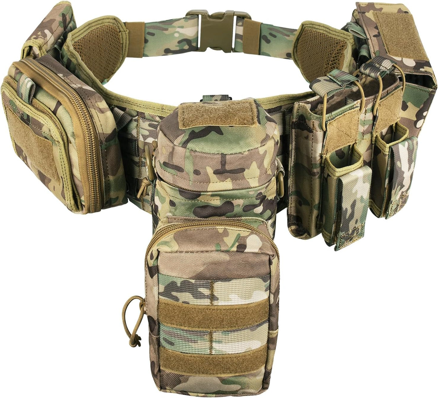 Cinturón táctico de combate militar Molle, cinturón de servicio de guerra, aplicación de la ley para policía y ejército, juego 7 en 1 