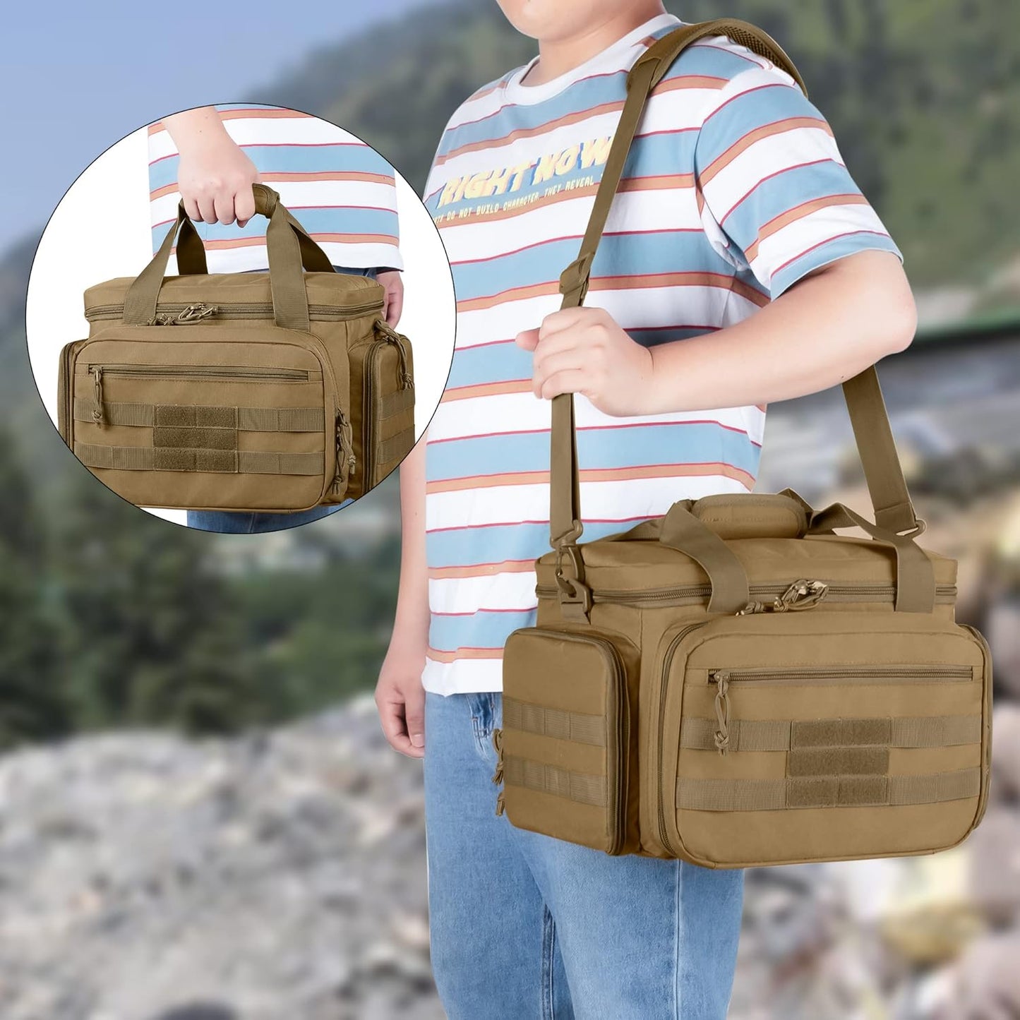 Bolsa táctica para 4 pistolas, bolsa para tiro con pistola, con 6 ranuras para cargadores y bolsillos adicionales para munición y artículos esenciales. 