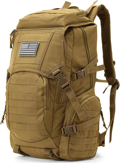 35L Military Tactical Backpack for Men, Water Resistant Assault Pack for Women, Black Molle Daypack 3 Day Bug Out Bag Rucksack for Trekking,Camping, Survival, EDC