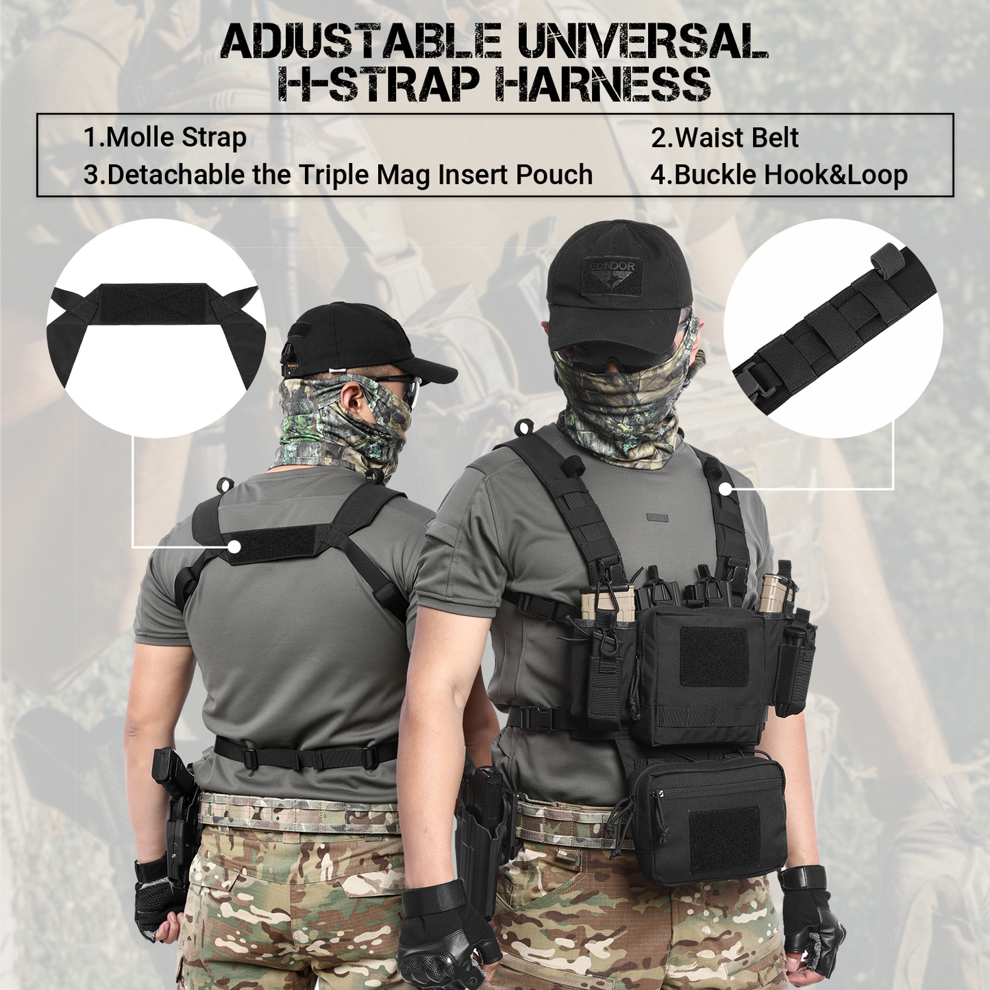 Adjustable & Detachable Tactical Chest Rig