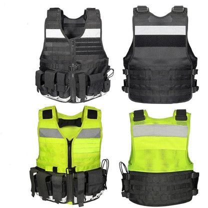 Stab-resistant reflective MOLLE system onboard safety vest
