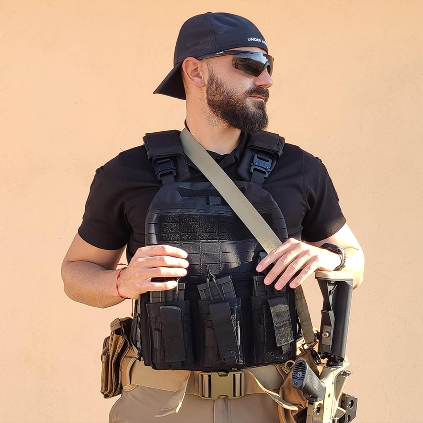 Tactical Battle Belts for Men- Quick Release Trigger Airsoft Belt Heavy Duty Belts with Pouches 7 PCS