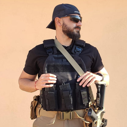 Tactical Battle Belts for Men- Quick Release Trigger Airsoft Belt Heavy Duty Belts with Pouches 7 PCS